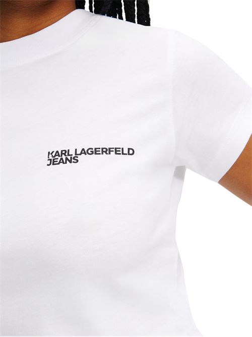 T-shirt bianca in cotone Karl Lagerfeld jeans | A1W17004100
